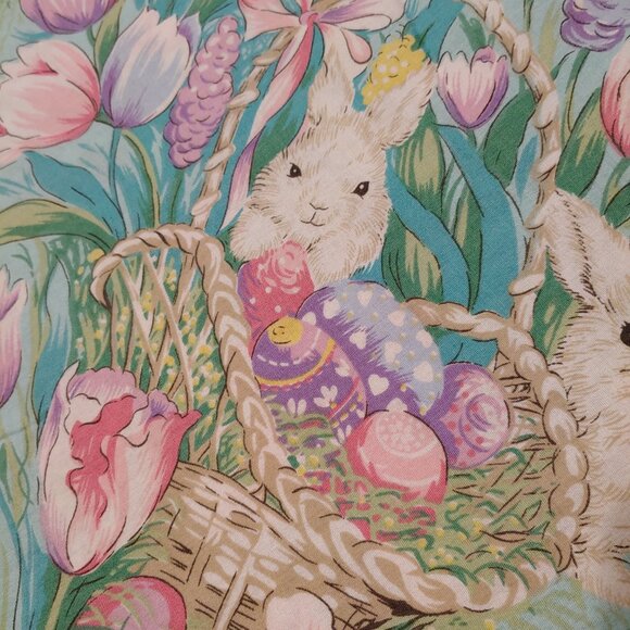 Bardwil Linens Oblong Easter Day Bunny Spring Tablecloth - Picture 4 of 7